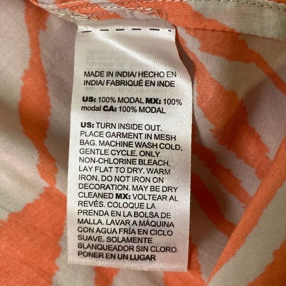 Chicos Pink zebra stripe beaded neck & Sleeve tunic top shirt 2 L - Picture 9 of 11